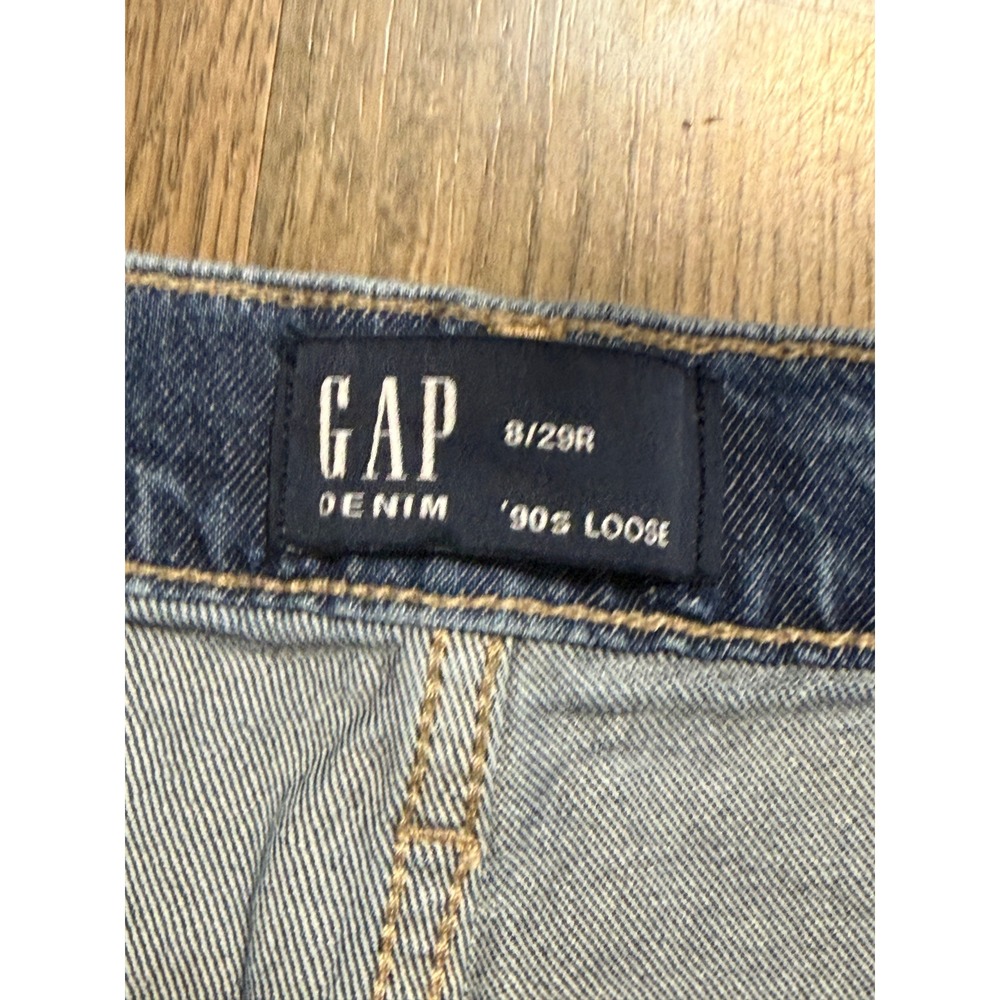 GAP Jeans Women Size 8/29R Blue Denim Jeans High Rise Straight Leg  90s Loose - Picture 5 of 12